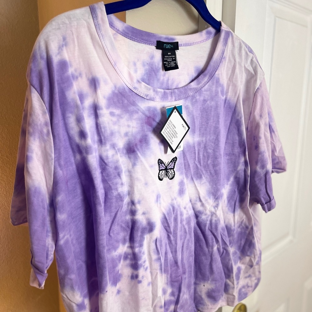 Tie dye purple cropped top